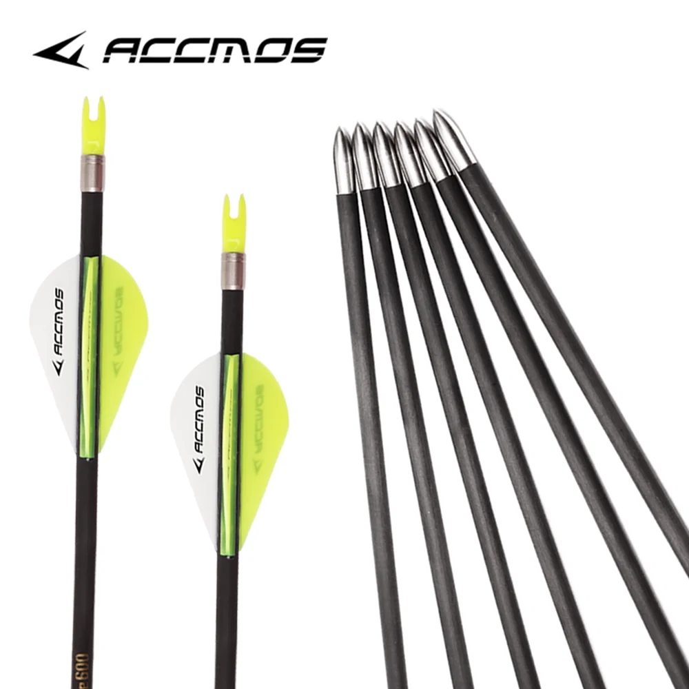 6/12/18PCs ID4.2 Pure Carbon Arrow Spine 700 800 900 1000 1100 1300 1500 1800 Shafts for Archery Hunting Recurve Compound Arrow-5