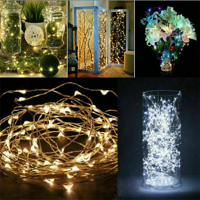 1Pack Fairy Light String Led Copper Wire String Light 1/2/3/5/10M Battery Powered For Bedroom Garden Party Wedding Decoration-3