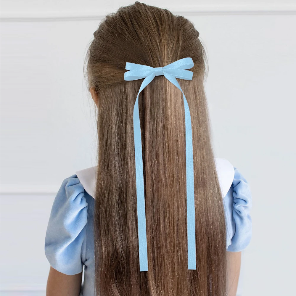 2pcs 2025 New Cute Ribbon Bow Headband Long Tassel Hair Clip Women's Hair Accessories Girls Party Headwear Side Clips Wholesale-3