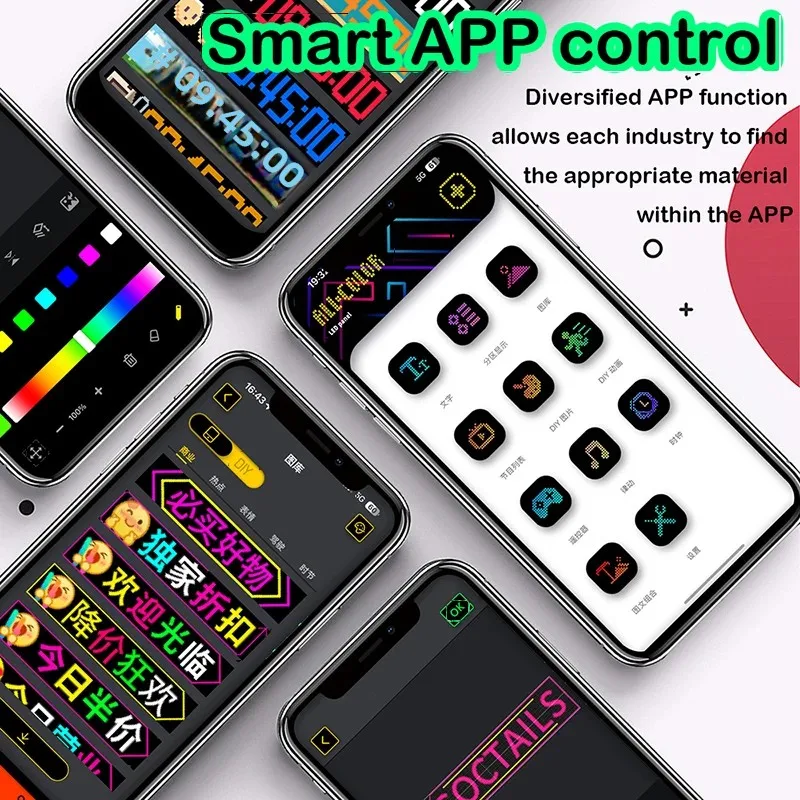 LED Flexible Screen Billboards APP Control Double Row Display Text Pattern Free Combination Car Advertising Store Front Outdoor-3