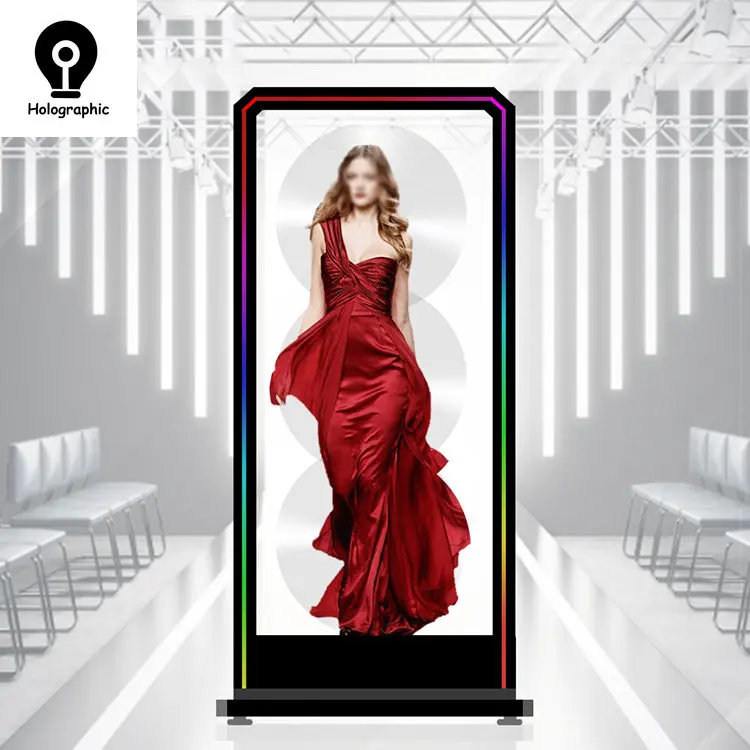 1*3 3D Fan Hologram Projector Advertising Display Stand 50-62cm Holographic Lamp Player 3D Stand Support Images Video Splicing-2