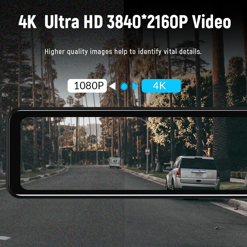 ACCEO 4K WIFI Dashcam 12Inch Car DVR RearView Mirror Recorder Dash Cam Support 1080P Sony Black Box Rear View Camera Acesssories-4