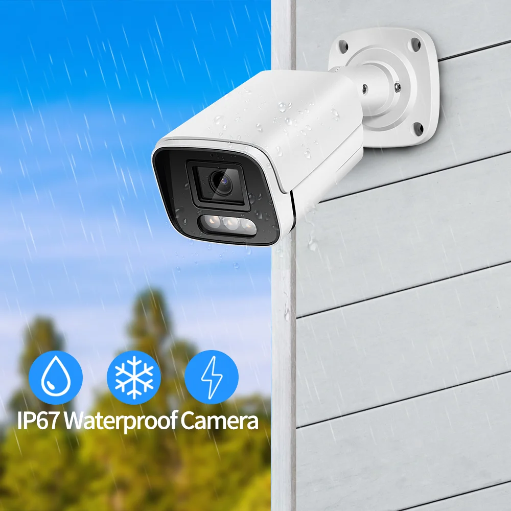 New 4K 8MP IP Camera Audio Outdoor POE H.265 Onvif Metal Bullet CCTV Home 4MP Color Night Vision Security Camera-5