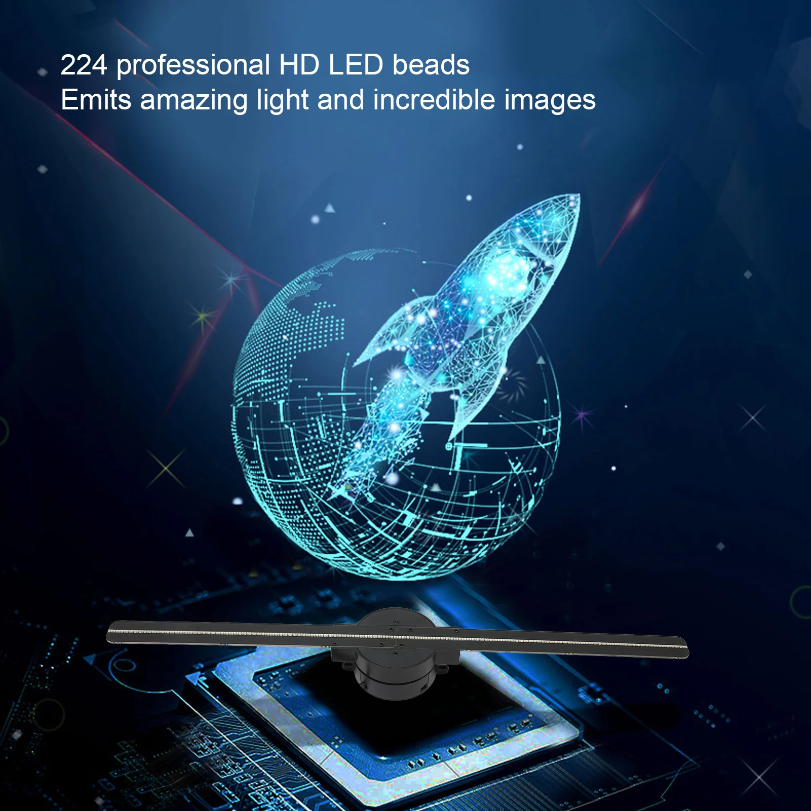 3D Hologram Fan 16.5in 2000x224 WiFi 3D Projector with 224 LED Light Beads for Business Store Advertising-5