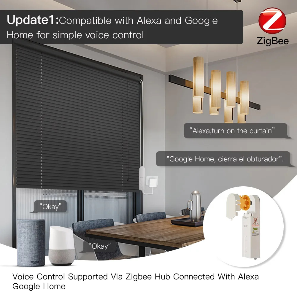 ZigBee Smart DIY Motorized Roller Blinds/Shades Drive Motor Hub Tuya Smart Life APP Alexa Google Home Voice Control-2