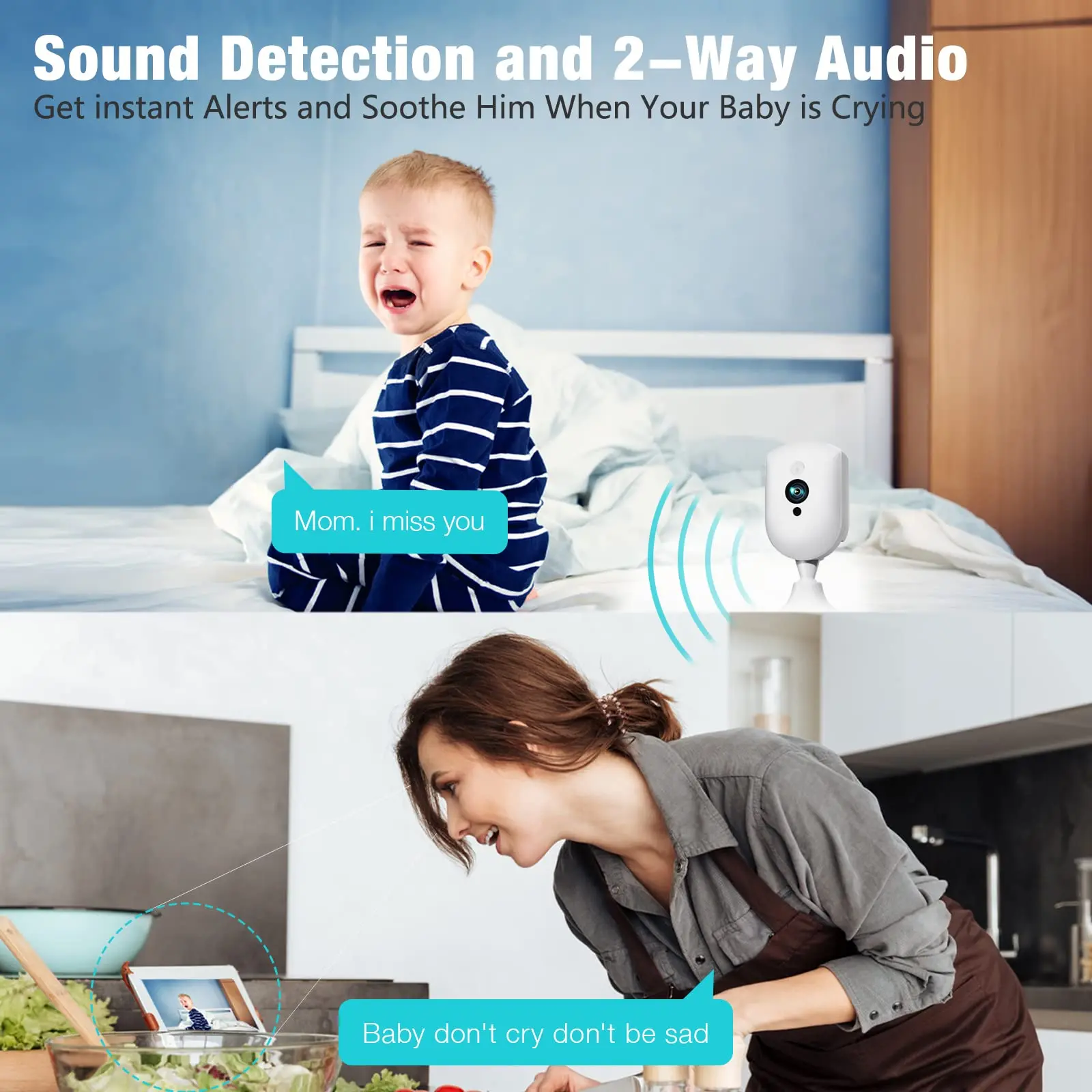 VIMTAG 6MP WIFI Camera 2-Way Audio Security IP Cam 3.5K HD IR Night Vision AI Human Detect Auto Alert Indoor Surveillance Camera-4