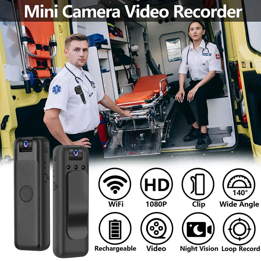 HD 1080P Mini Camera with WiFi Portable Small Digital Video Recorder Police BodyCam Infrared Night Vision Miniature Camcorder-2