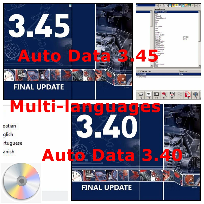 2025 hot Auto Repair Software AUTO DATA 3.45 Wiring Diagrams data with install video AutoData 3.40 Multi-languages CD USB Drive