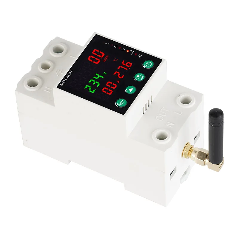 Tuya WiFi Single Phase 2P 63A Auto-Reclosing Over Under Voltage Protector Prepaid Meter Timer Switch Voice Remote Control-4