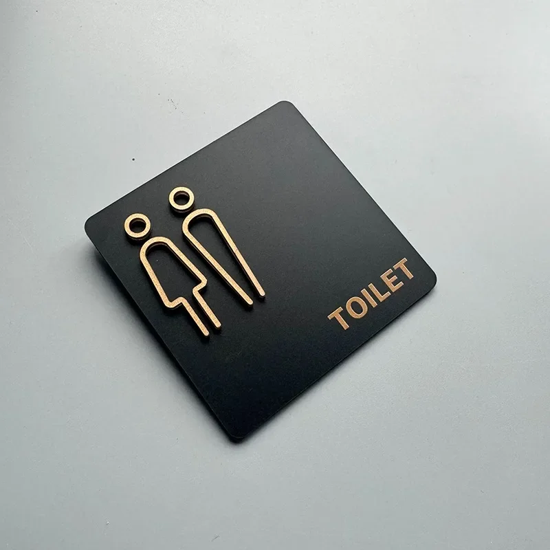 Washroom Signage Men's and Women's Bathroom Signage Acrylic Public Toilet Door Signage Hotel Toilet Reminder Signs-2