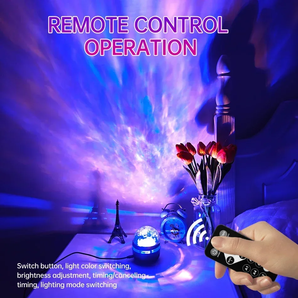 Galaxy Starry Sky LED Projector USB Powered Remote Control Night Light for Children’s Bedroom Christmas/Wedding Ambient Decor-4