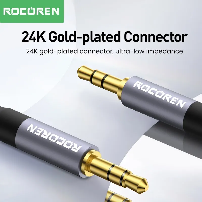 Rocoren 3.5mm Jack Audio Cable Jack 3.5mm Male to Male Audio Aux Cable For Phone Headphone Car MP3 Speaker Computer Aux Cord 5M-5