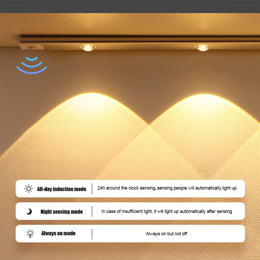 Motion Sensor Light LED Sensor Lamp Wireless Ultra Thin USB LED For Kitchen Cabinet Bedroom Wardrobe Indoor Lighting Night Light-2