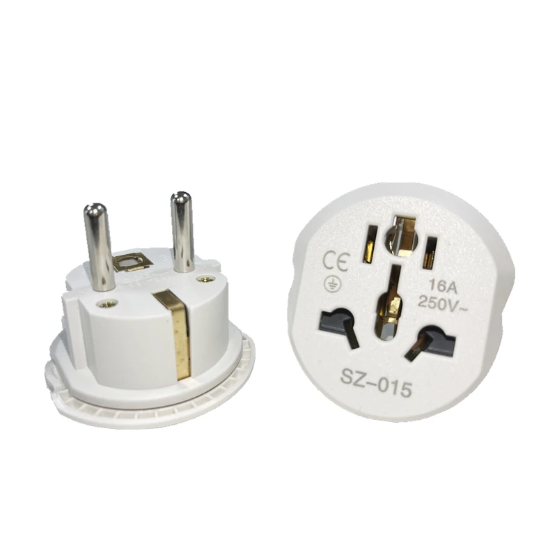 EU Plug Adapter US To EU Plug Adapter 16A 250V Universal Travel Adapter EU Socket AU UK CN To EU Korea Kr Wall Socket-4
