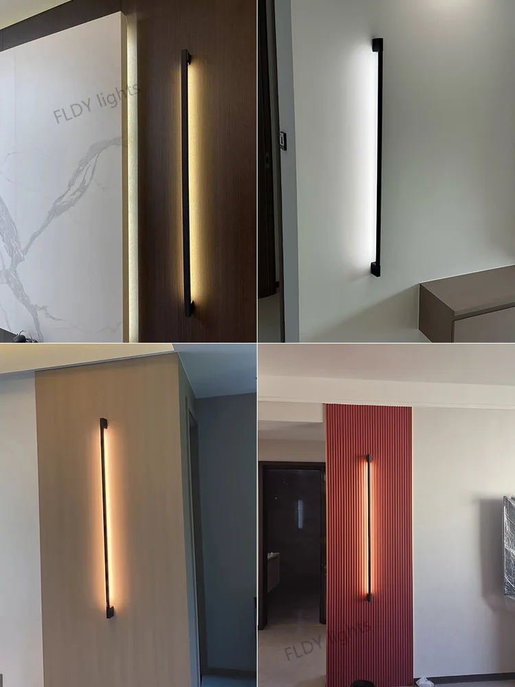 Modern Minimalist Long Wall Lamp LED Wall Mounted Light Indoor Living Room Bedroom Background Lamp Home Decora Fixtures 110/220V-4