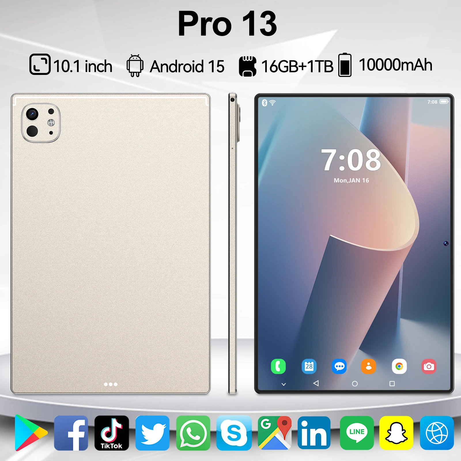 【Global Version】2025 New Original Tab Pro 13 PC 16G+1TB 10.1“” HD 4K Android 15 10000mAh 5G Dual SIM Phone Call WiFi GPS Tablet-2