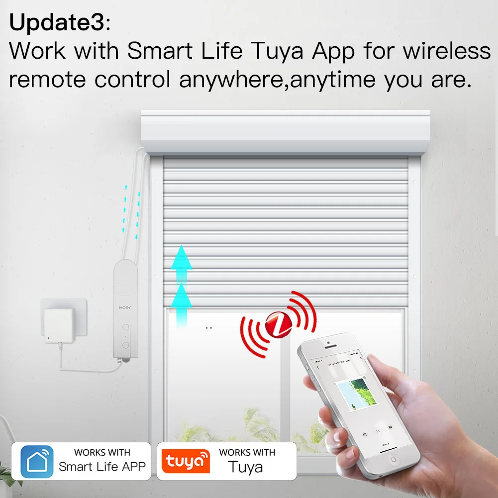 ZigBee Smart DIY Motorized Roller Blinds/Shades Drive Motor Hub Tuya Smart Life APP Alexa Google Home Voice Control-4