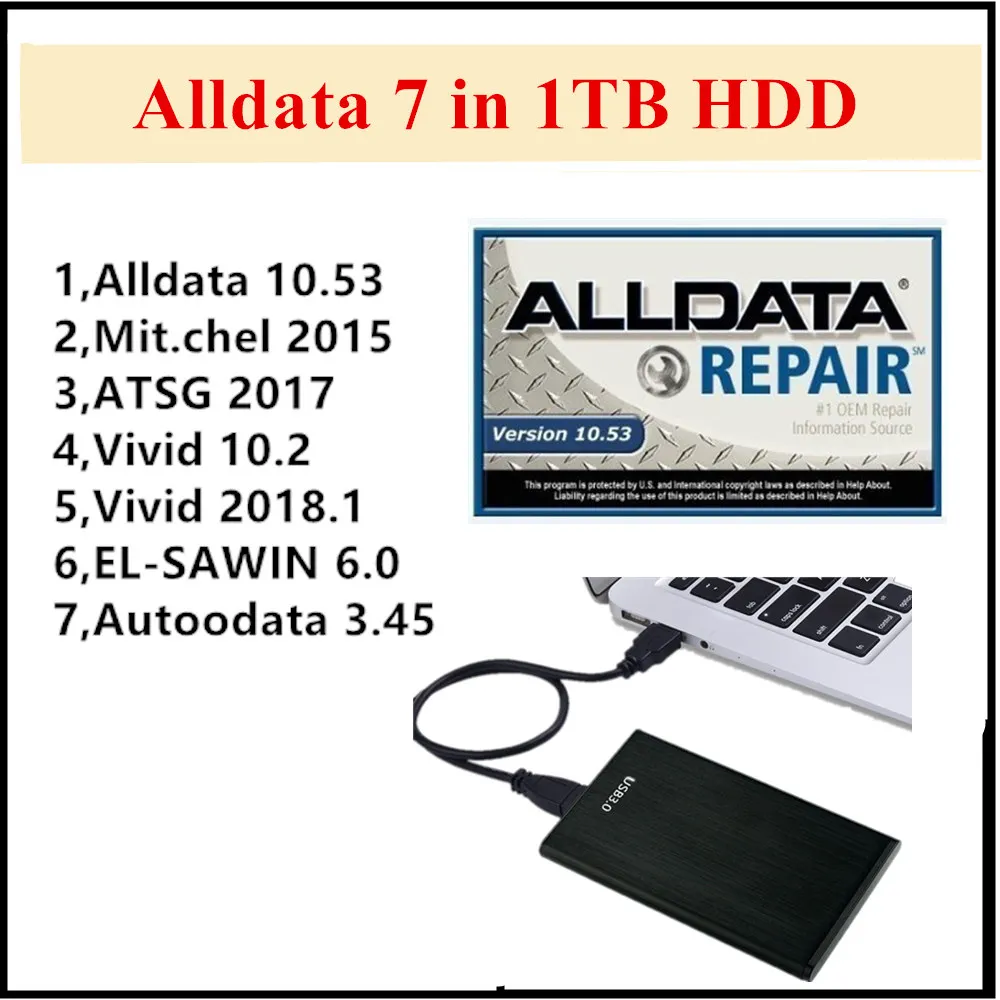2024 Alldata 10.53 +Auto data 3.45 + Mi.chell 2015 + ATSG +Vivid Workshop + ElsaWin ET.A 8.3 Auto Repair Software 7 in 1TB HDD-2