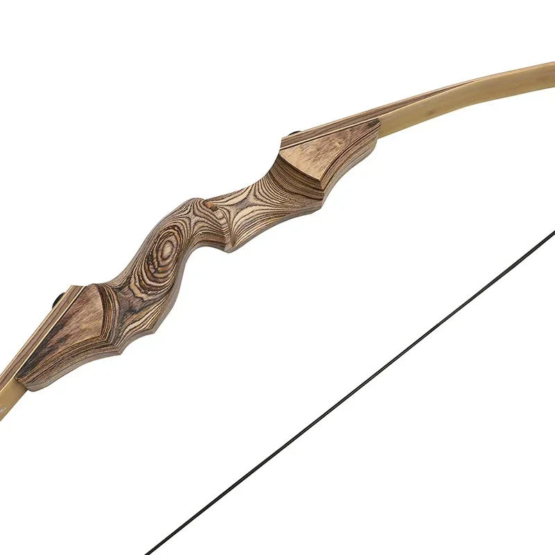 1PC 60 Inch Recurve Bow 20-60lbs Bamboo Core Limbs Wooden Riser Split Takedown Bow RH for Arrow Shooting Hunting Target-4
