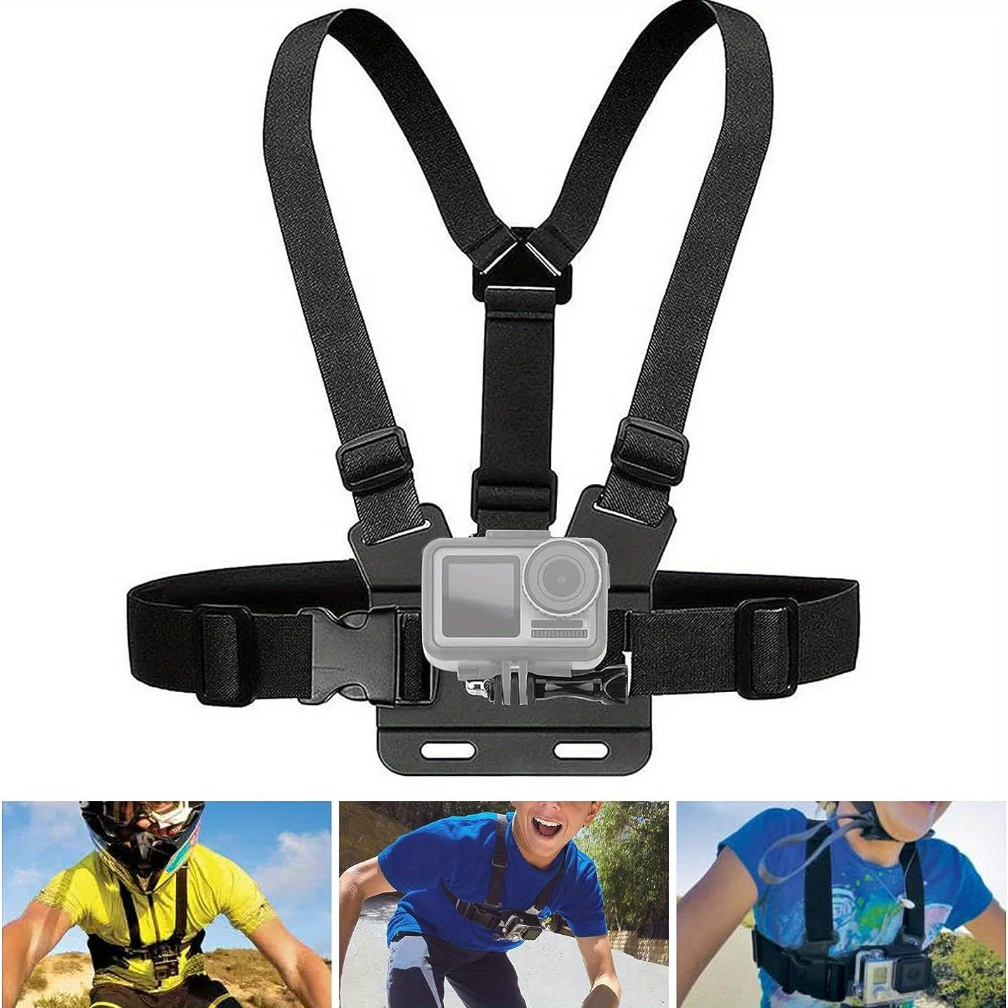 Chest Head Strap Belt For GoPro Hero 12 11 10 9 8 Action Camera Xiaomi Yi 4K Sjcam Sj4000 Insta360 Accessories With J-hook Mount-5