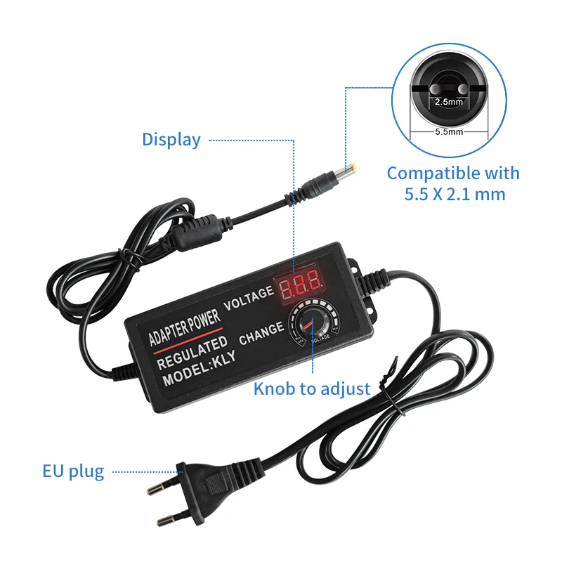 AC DC Adjustable Adapter 12V Volt LED Display Screen Power Supply 220V TO 3V 5V 9V 12V 24V 36V With DC Jack Connector Plug-5