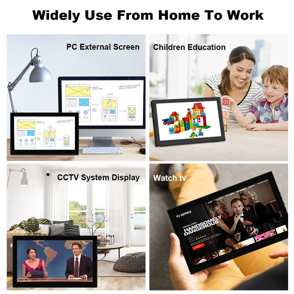 8/7-inch Touchscreen Portable Monitor 1024x600 60Hz Display HDMI-compatible PC Gamer Laptop-3
