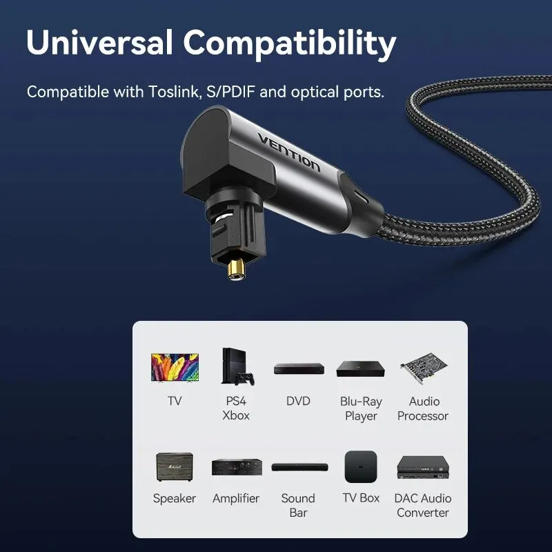 Vention Digital Optical Audio Cable Toslink SPDIF Coaxial Cable 1m 2m for Amplifiers Blu-ray Xbox 360 PS4 Soundbar Fiber Cable-6