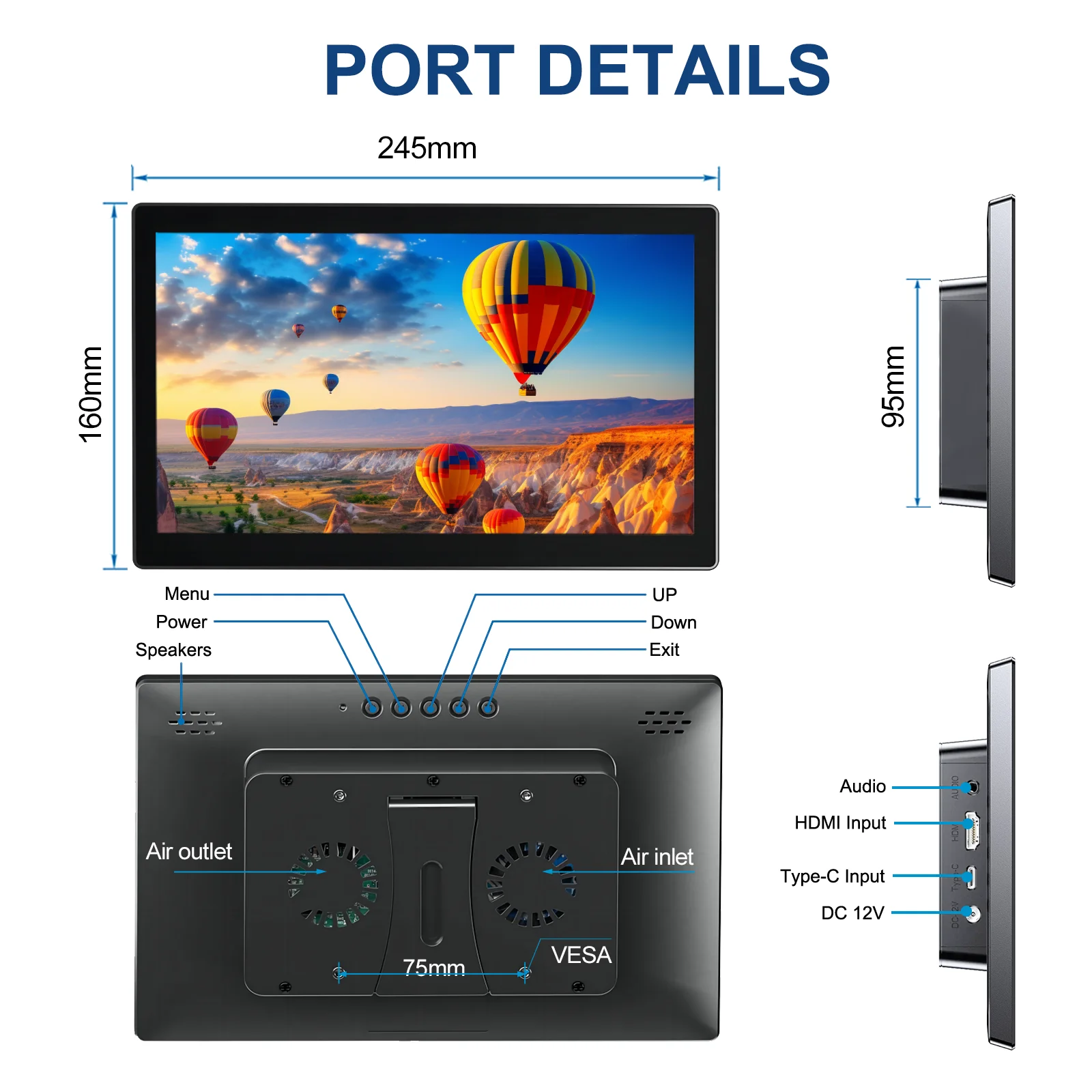 10.1 inch Touch Screen Raspberry Pi Monitor 1920x1200 LCD 16:9 60Hz Raspberry Pi 5 4 3 Industrial Display for Python-5