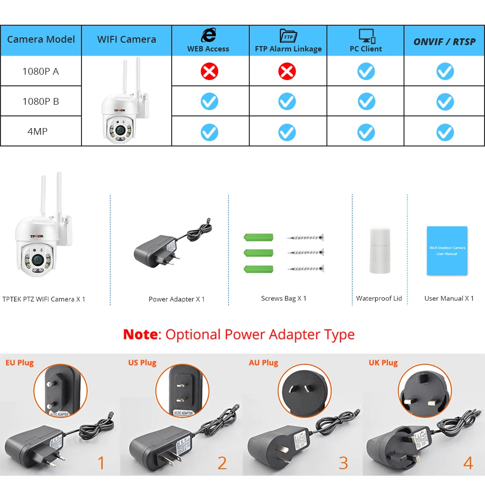 4MP PTZ WIFI IP Camera 1080P CCTV Surveillance Security Protection Wi Fi Outdoor 4X Digital Zoom Street CamHipro CamHi Camara-6