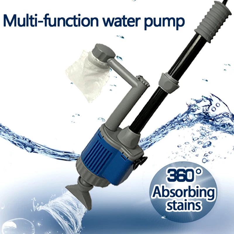 20/28W Electric Aquarium Fish Tank Water Change Pump Aquarium Cleaning Tool Water Changer Gravel Cleaner Siphon Filter Pump-3