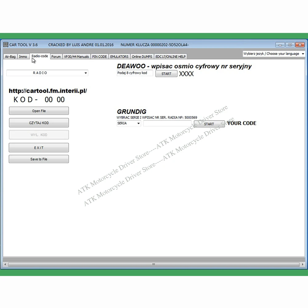 Car Tool Software Cartool V3.6- best software for cleaning air-bag files clearing deleting Immo - any memory programmer-5