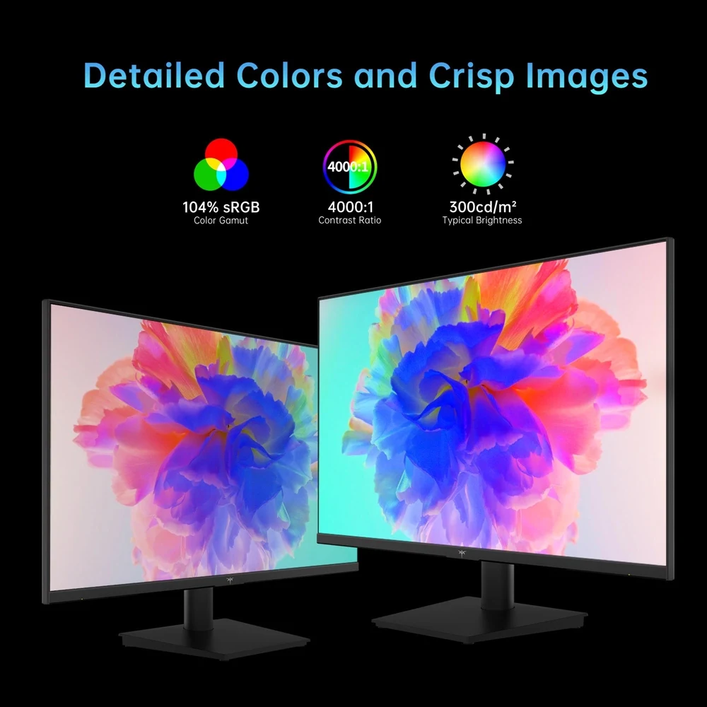 KTC H24V13 23.8-inch Gaming Monitor, 1920x1080 16:9 100Hz High Refresh Rate VA Panel, 4000:1 Contrast Ratio, 104% sRGB HDR10-3