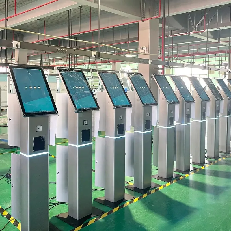 21.5'' Hotel/Parking Lot/Restaurant Self-service Payment Kiosk Printer 80mm NFC QR Scanner Passport Reader Self Checkout Machine-6