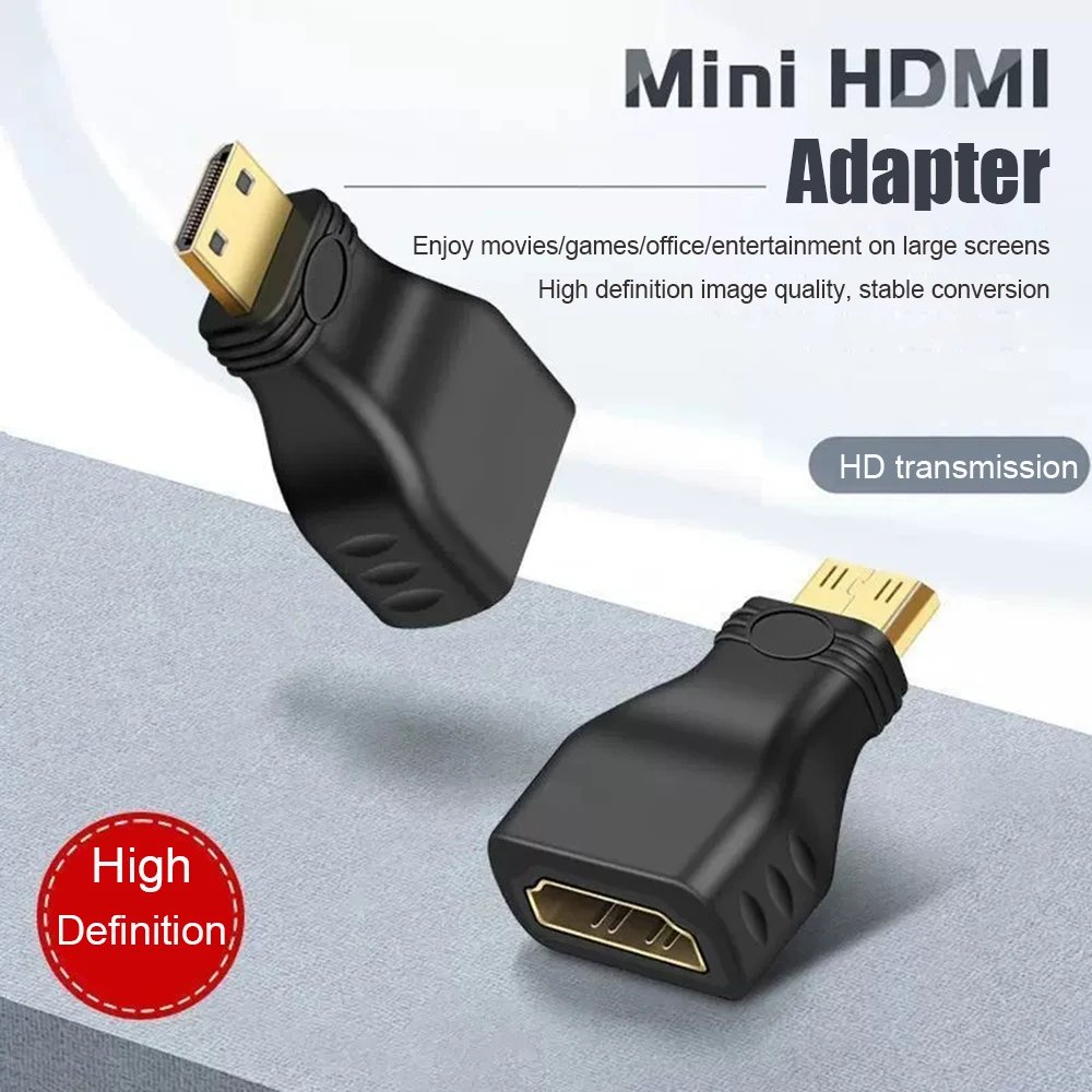 QGeeM MINI HDMI MALE TO HDMI A FEMALE ADAPTER converter HDMI to MINI HDMI Adatper 1080 P 2K 4K FOR MINI PC HDTV HD CAMERA 5504-3