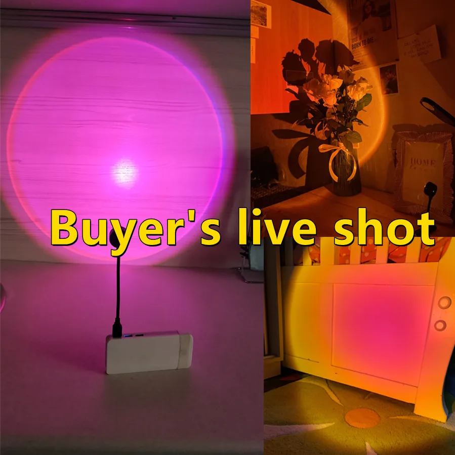 RnnTuu Led USB Sunset Lamp Projector Home Decor Night Light Portable Mood Light For Living Room Wall Photography Neon Lights-6