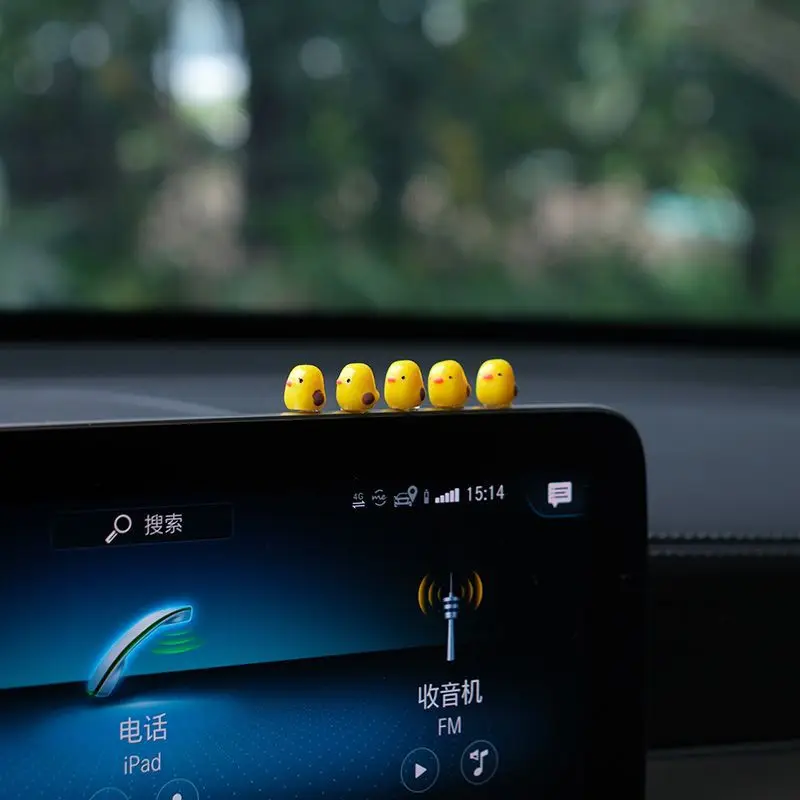 5Pcs Cute Mini Ducks Car Interior Decoration Auto Rearview Mirror Dashboard Ornaments For Woman Man Gift Car Accessories-6