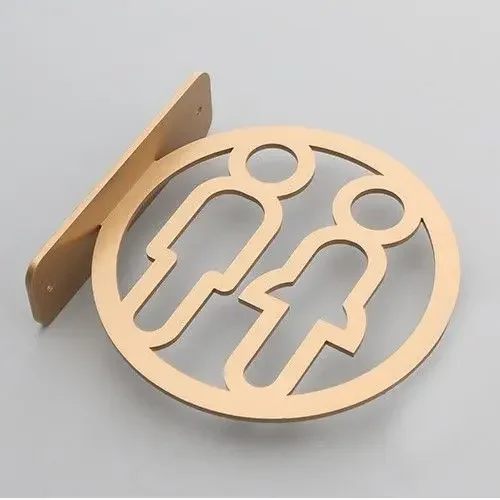 Toilets Plaque Men's and Women's Bathroom Signage Hotel WC Toilet Signage Side-mounted Restroom Reminder Public Toilet Signage-5