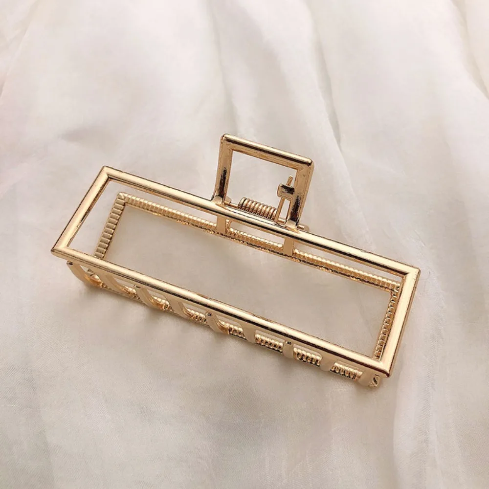 Gold Color Hollow Geometric Hair Clips Metal Hair Claw Cross Hairclip Headband Hairpin Hair Crab Women Hair Fashion Accessories-5