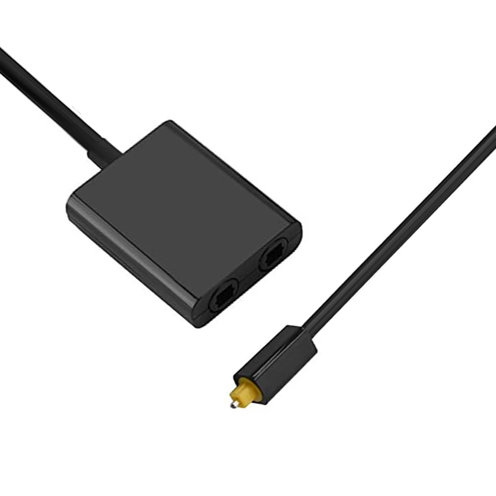 Elistooop Digital SPDIF Optical Audio Splitter 2 Way Toslink Splitter Adapter 1 input 2 Output SPDIF Optical Cable Splitter Hub-4