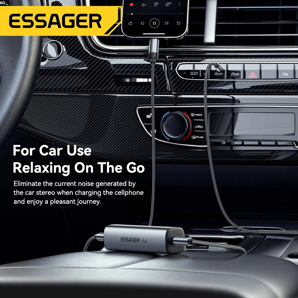 Essager 3.5mm Aux Cable Audio Noise Filter Ground Loop Noise Isolator Eliminate Cancelling for Home Stereo Car Audio System-3
