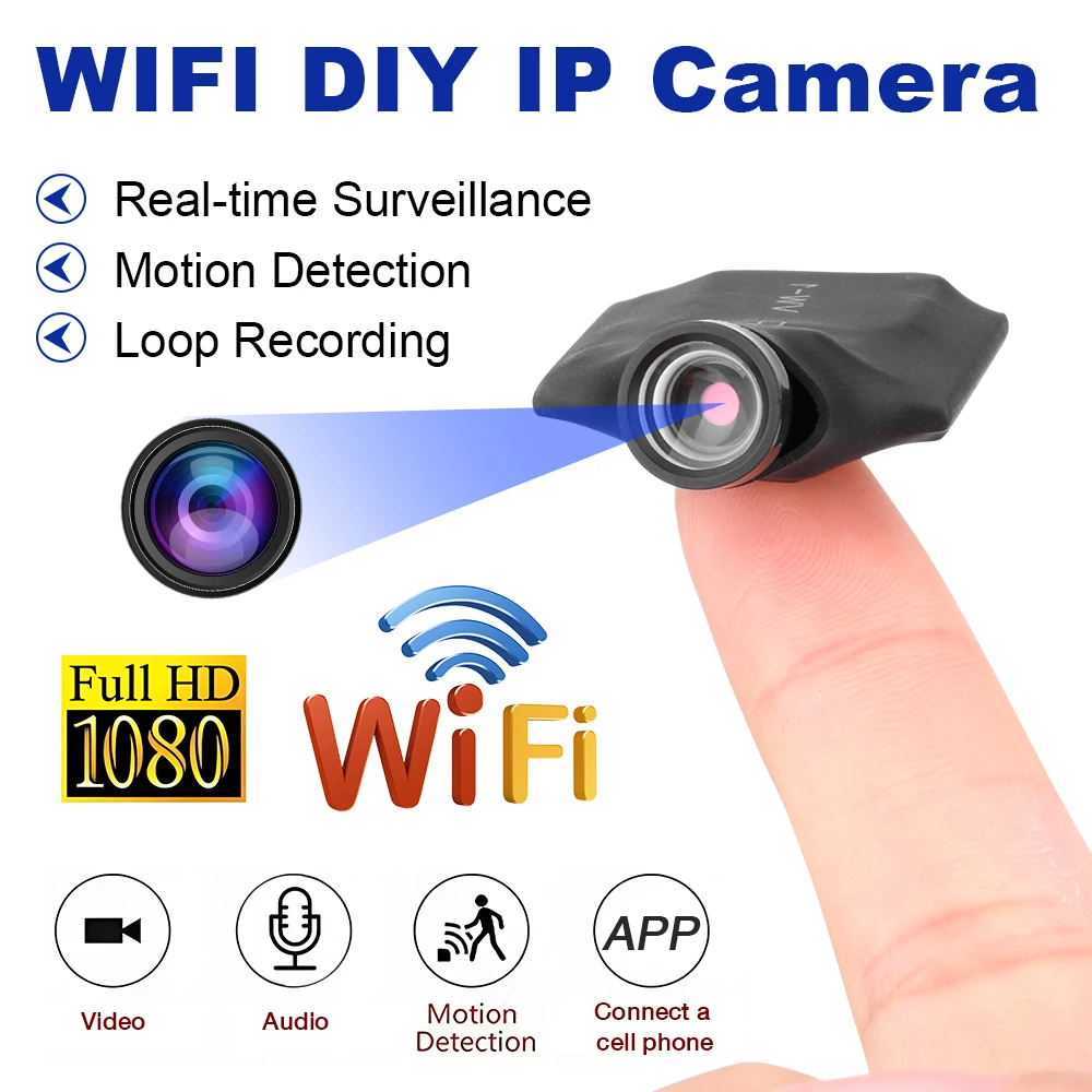 DIY WIFI IP Mini Camera Module Motion DV 1080P P2P Camera Video Recorder Home Security Mini Camcorder Remote Control Hidden TF-4