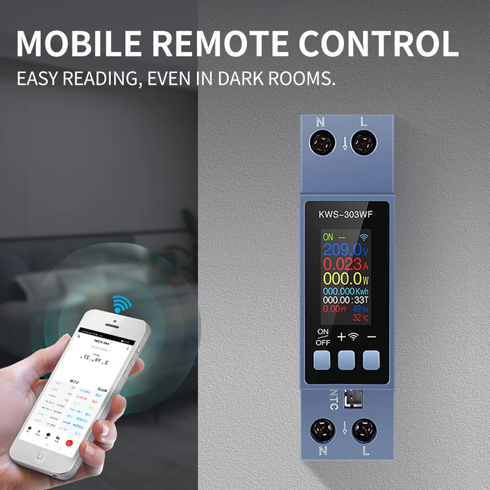 Gaqqee Tuya WIFI Smart Switch Circuit Breaker LED Energy Meter KWh Power Metering Timer Relay Remote Control Smart Life APP-5