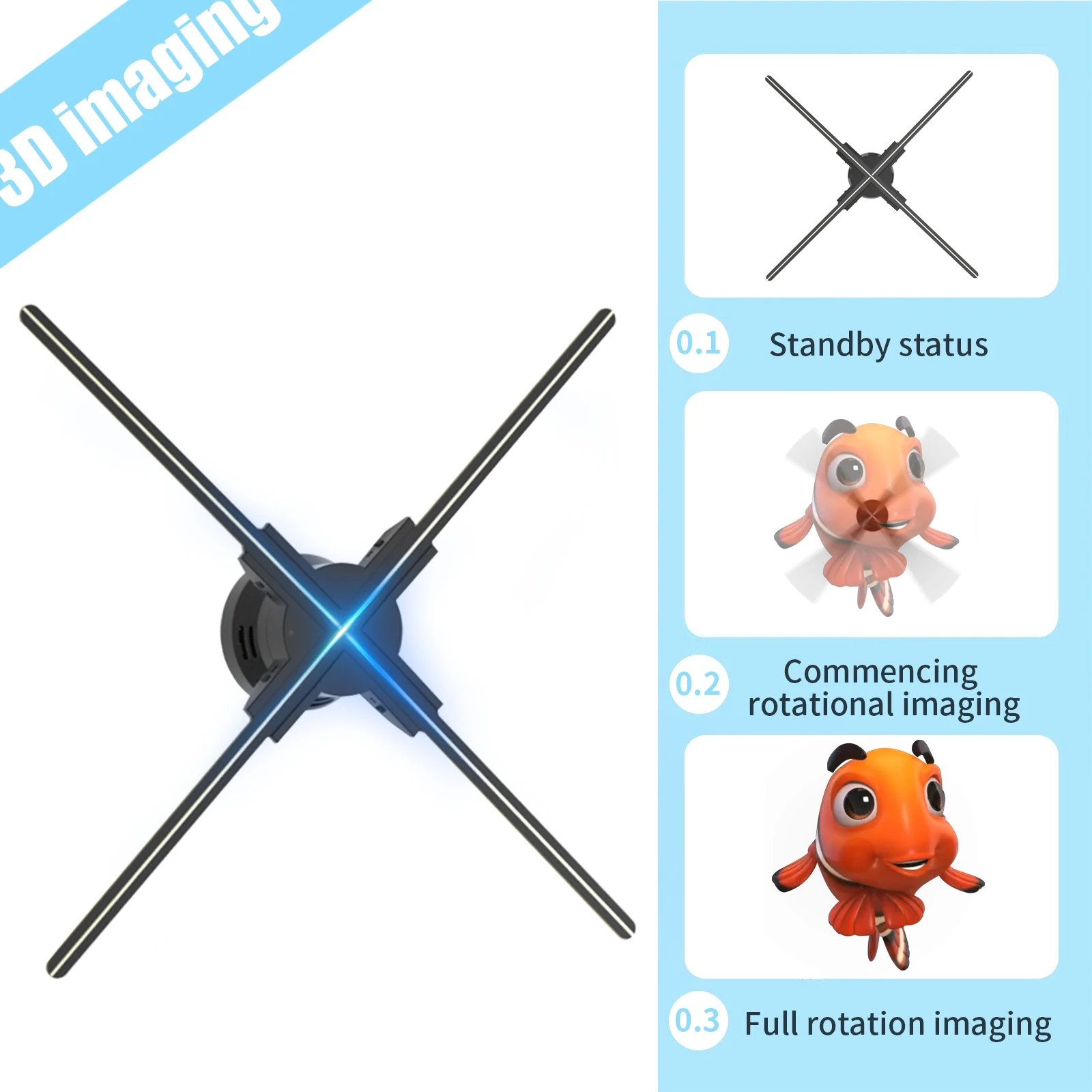 42-60cm 3D Fan Hologram Projector Wifi Display Advertising Logo Light Led Sign Holographic Lamp Three-Dimensional Projectors-2