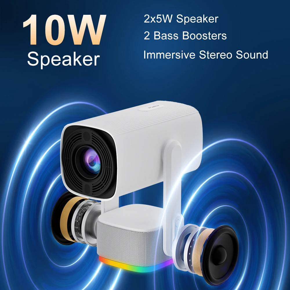 Salange 4K Projector K2 Smart Android11 Built-in Battery Bluetooth Speaker WIFI Auto Focus Keystone Free-Style for Outdoor Movie-4