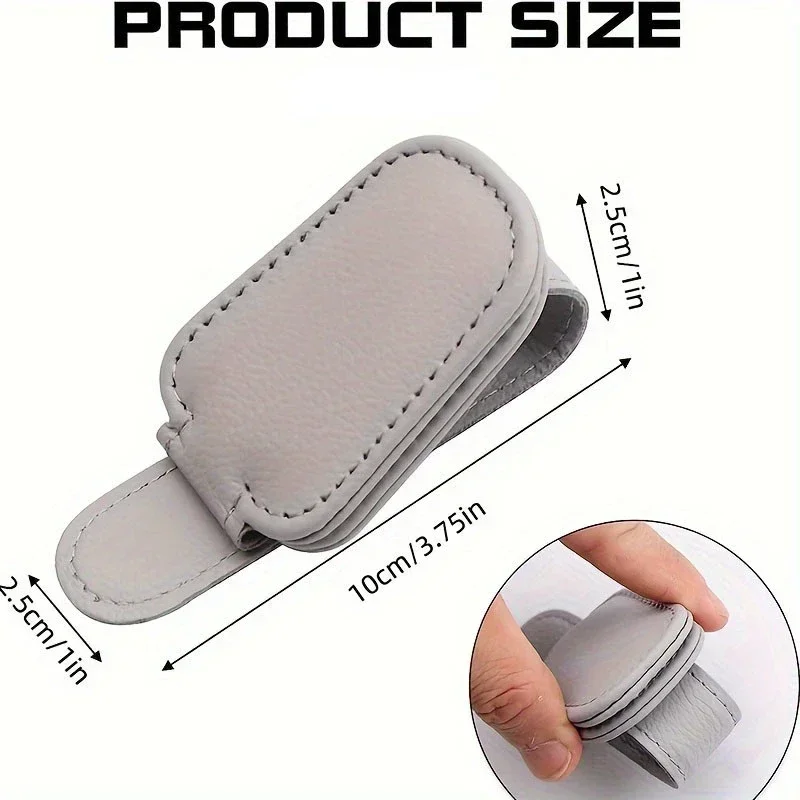 1Pcs Sunglasses Holder Is Suitable for Car Sunshades Magnetic Leather Sunglasses Clip and Ticket Clip Car Sunshade Accessories-6
