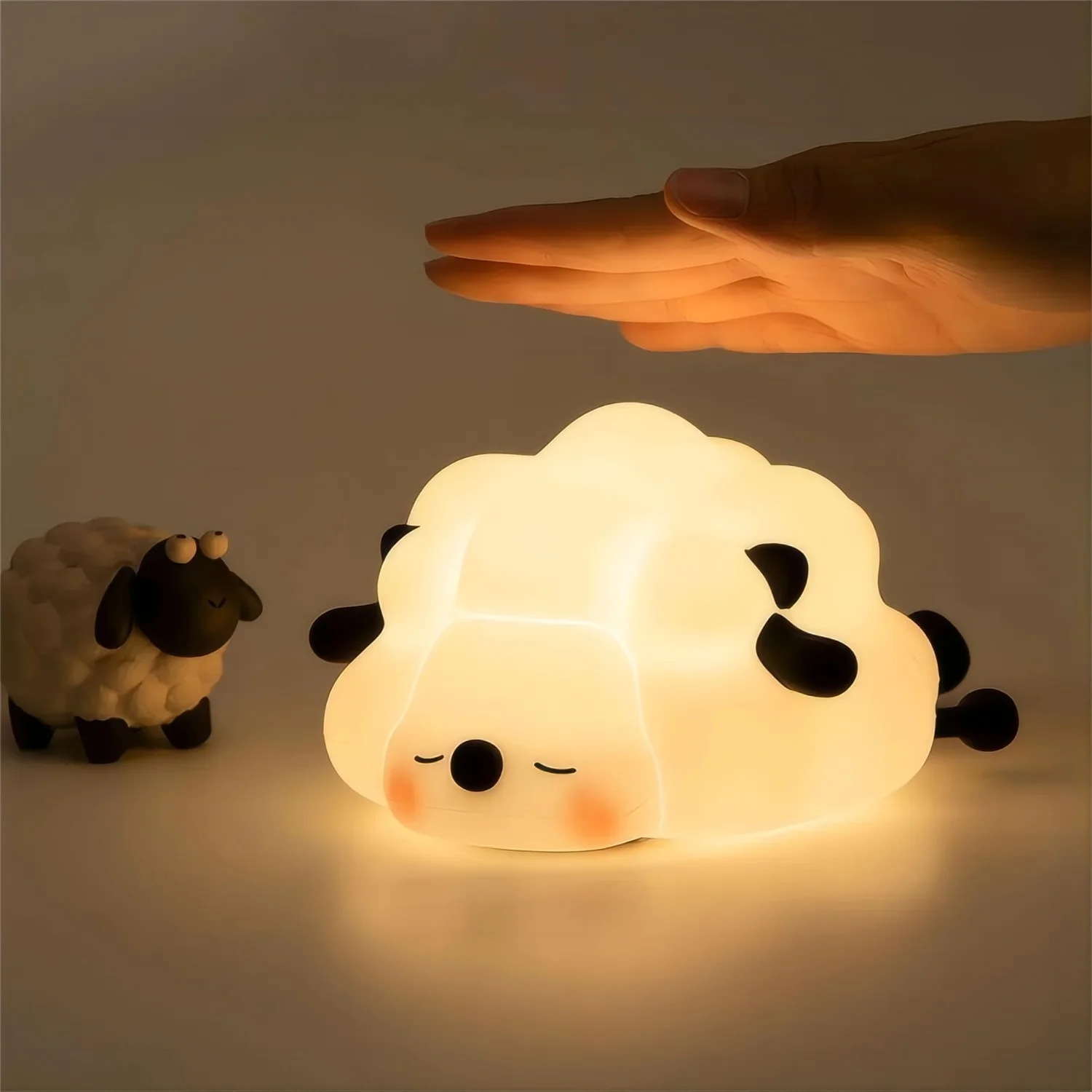 Cute LED Night Light Panda Sheep Rabbit Silicone Nightlights Timing USB Rechargeable For Bedroom Decoration Kids Birthday Gift-2