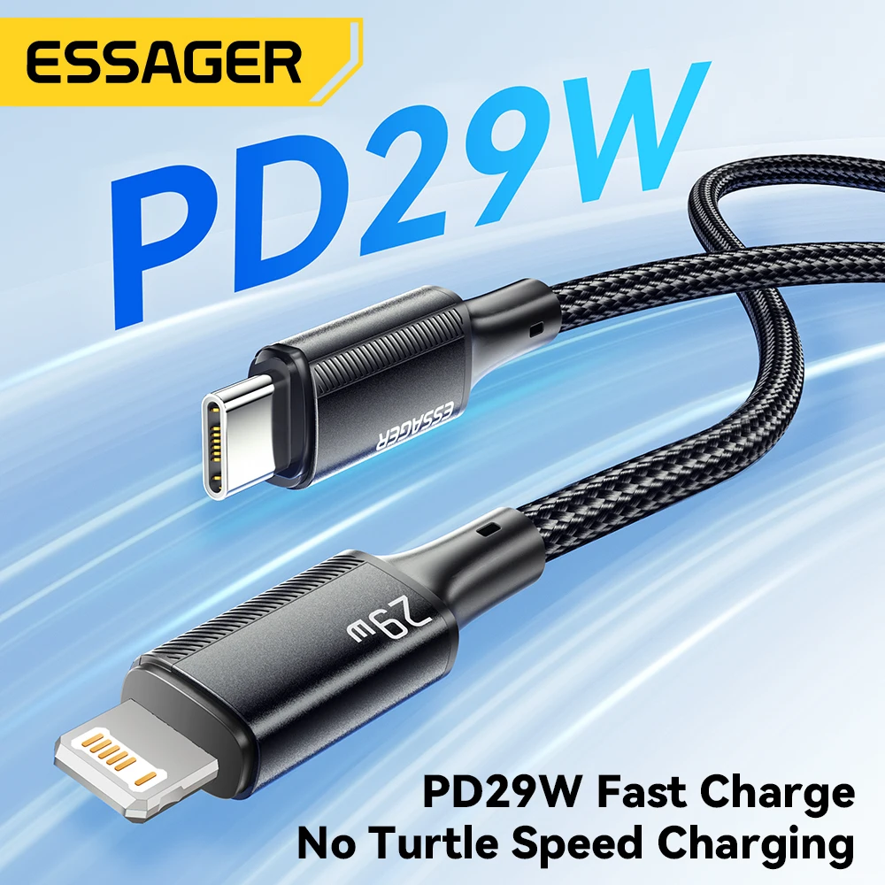 Essager USB C Cable For iPhone 14 13 12 11 Pro Max Xs 8 Plus iPad Macbook Wire 29W PD Fast Charging Type C To Lighting Data Cord-2