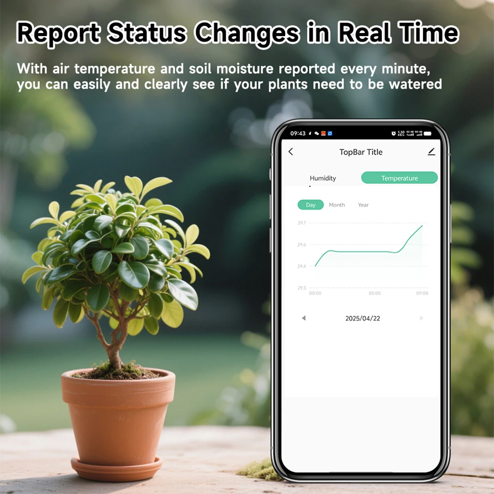 Tuya Wifi Soil Tester Sensor Real Time Test Humidity Temperature Moisture Sensor Remote Monitoring for Flower Potting Planting-5