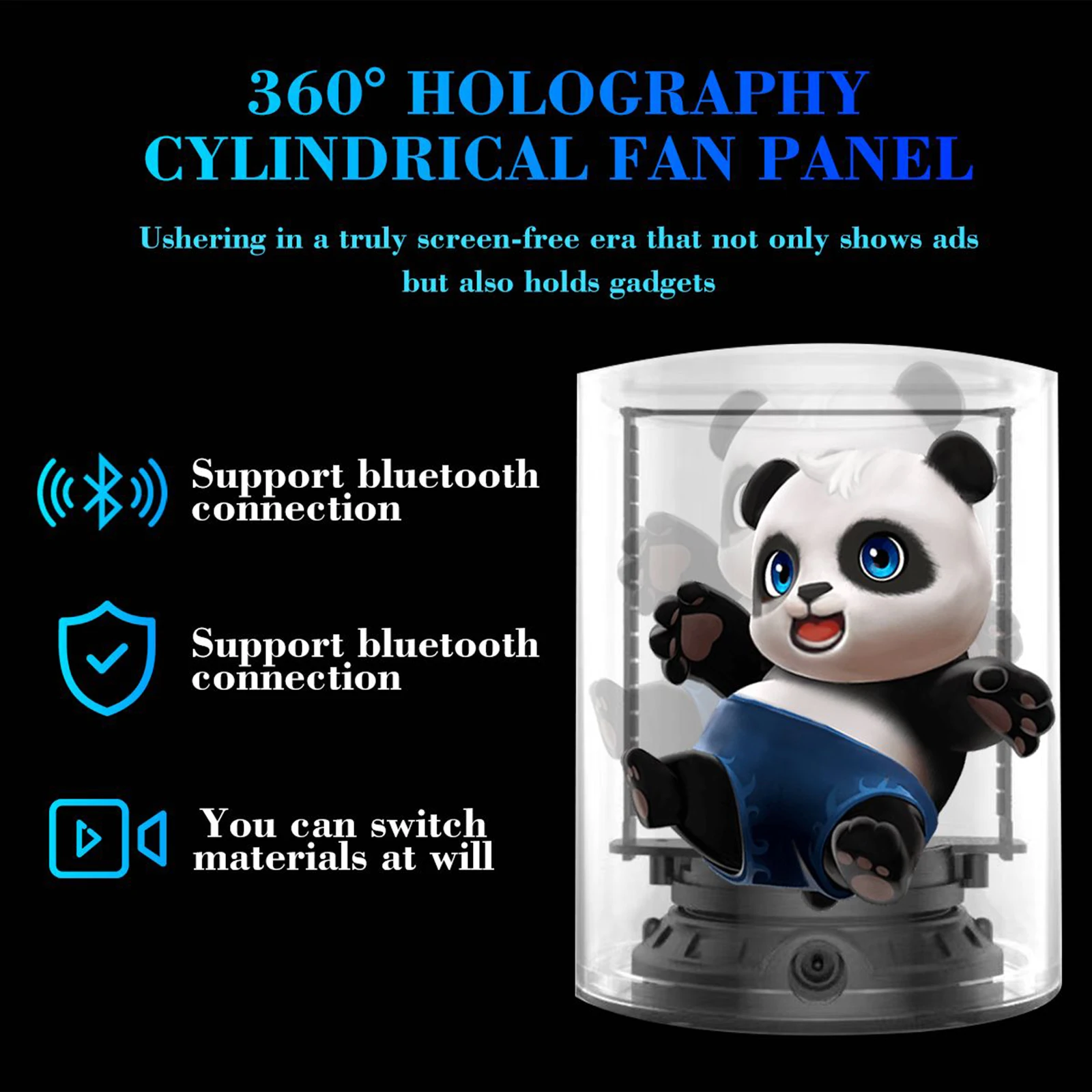360 Degree Viewing Advertising Light 5D Holographic Projector Naked Eye Led Lamp Wifi Bluetooth Video Picture Display Machine-2