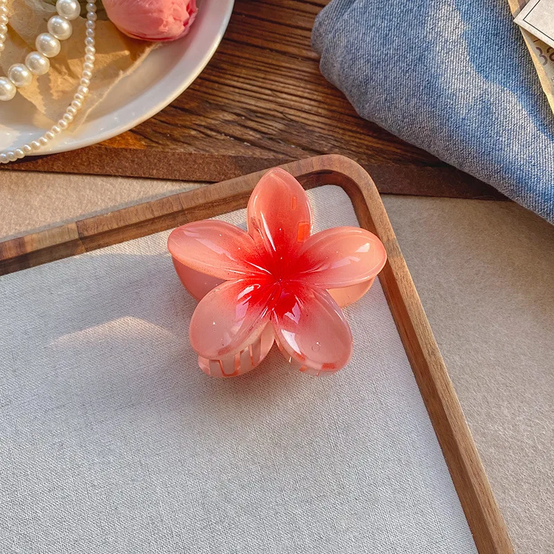 Five-petal flower Summer Super Fairy Vacation style frangeria Grab clip Shark Clip Acrylic flower hair grab hair accessories bac-5